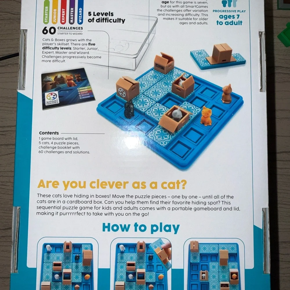 Cats & Boxes Puzzle Game - Blue and Orange - Picture 3 of 3